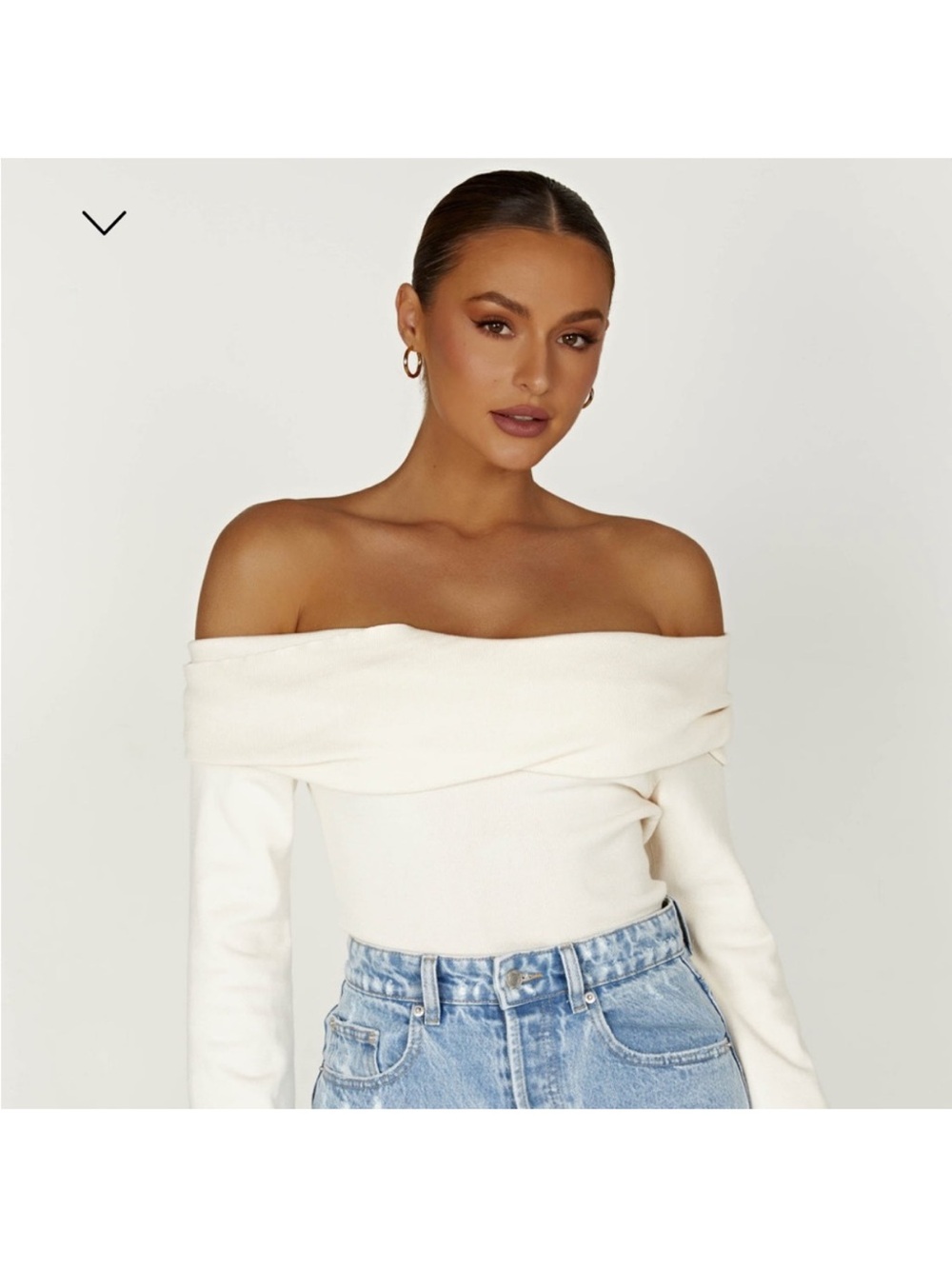 Meshki MARLISA OFF SHOULDER TWIST TOP – IVORY